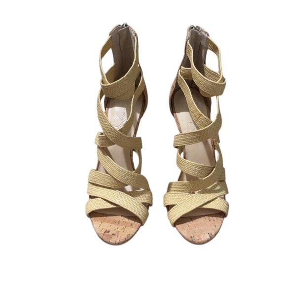 Jessica Simpson Tan and cream strappy high heels - Picture 2 of 3